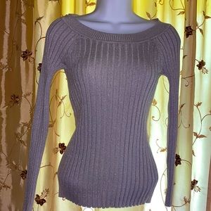 Long sleeve silver blouse